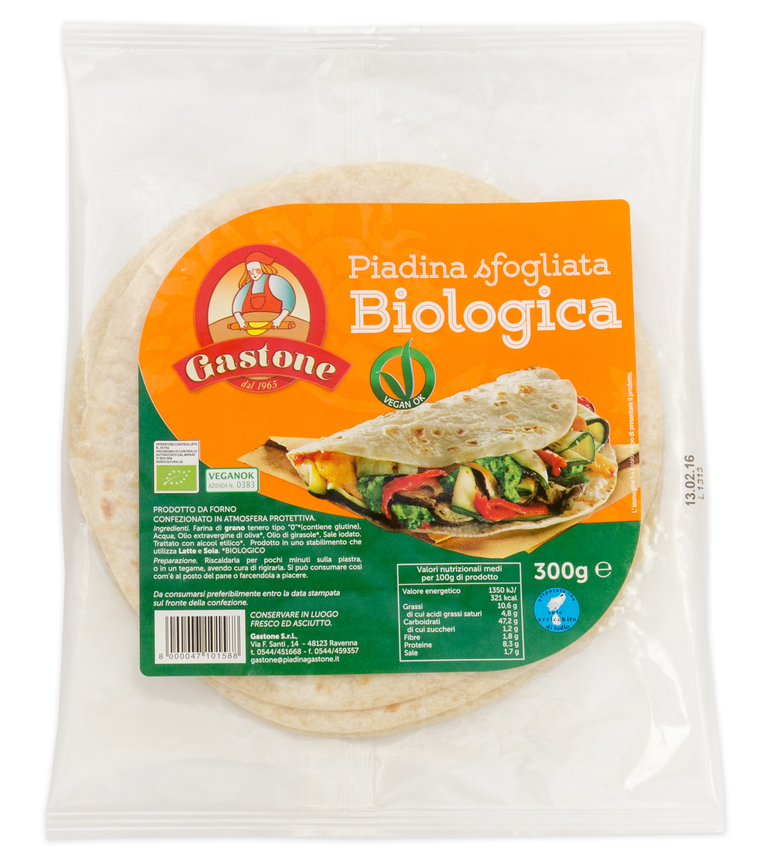 Piadina Sfogliata Biologica Gastone