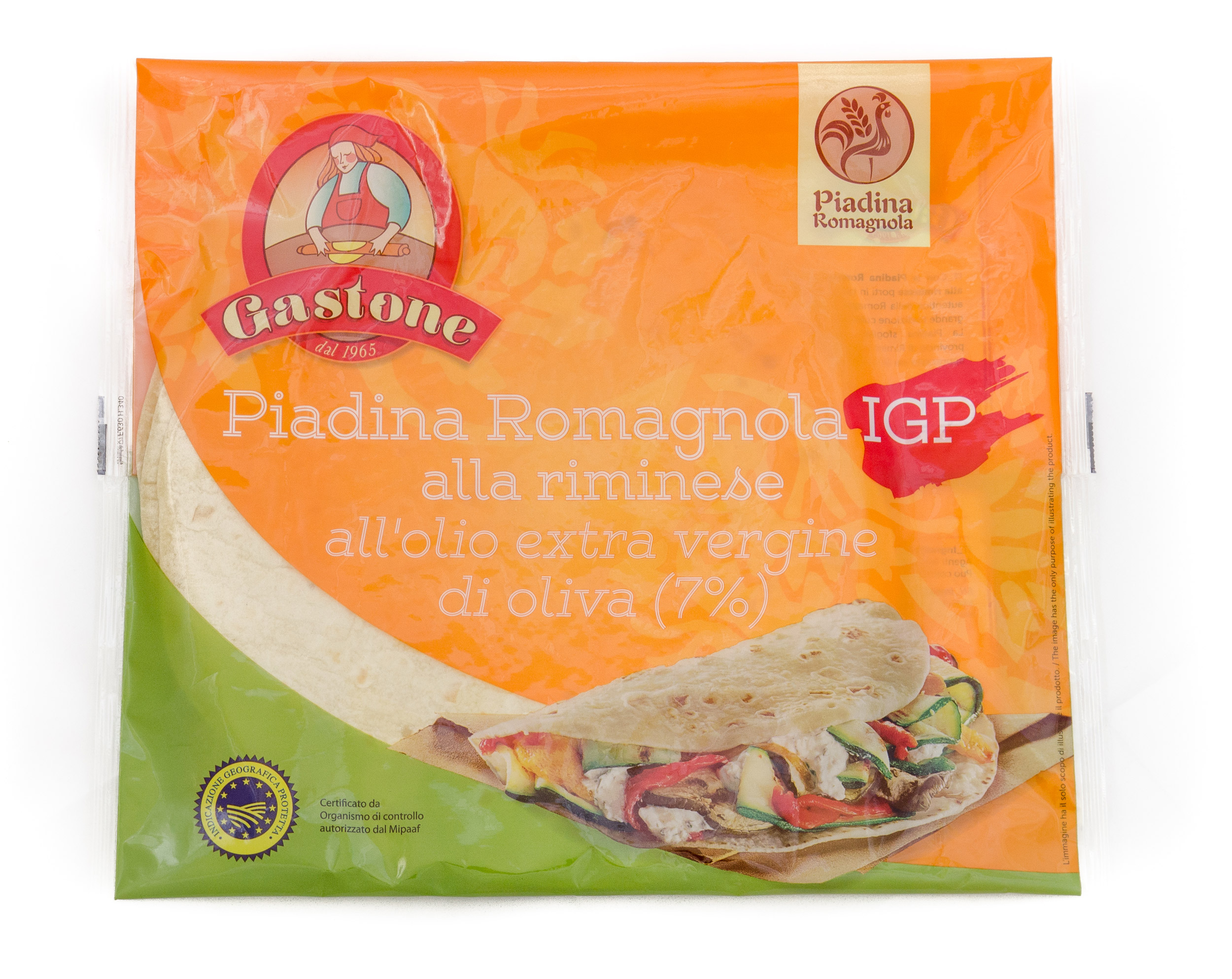 Piadina Romagnola IGP alla Riminese all'olio extra vergine di oliva Gastone