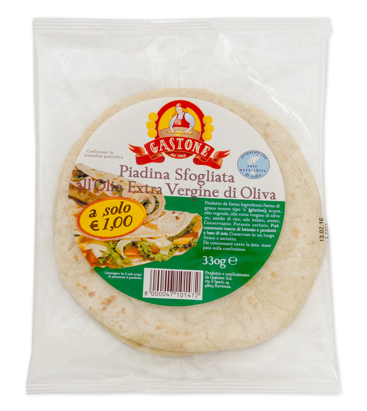 Piadina Sfogliata all'Olio Extra Vergine di Oliva Gastone