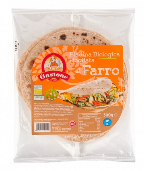 Piadina romagnola e cracker spigole bio, kamut e farro